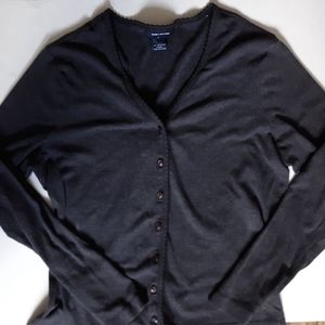 The Limited Large Dark Gray V Neck Cardigan